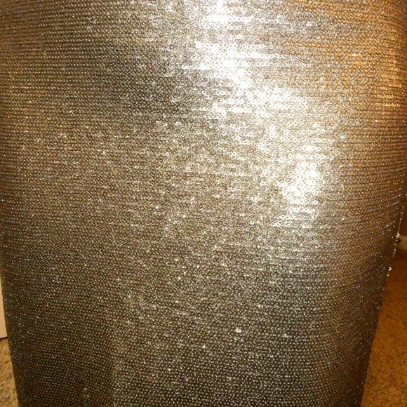 Gold Pencil SKIRT Fitted Gorgeous Party Prom Dinner Date Night Size UK 8 = US 4 - Picture 6 of 15